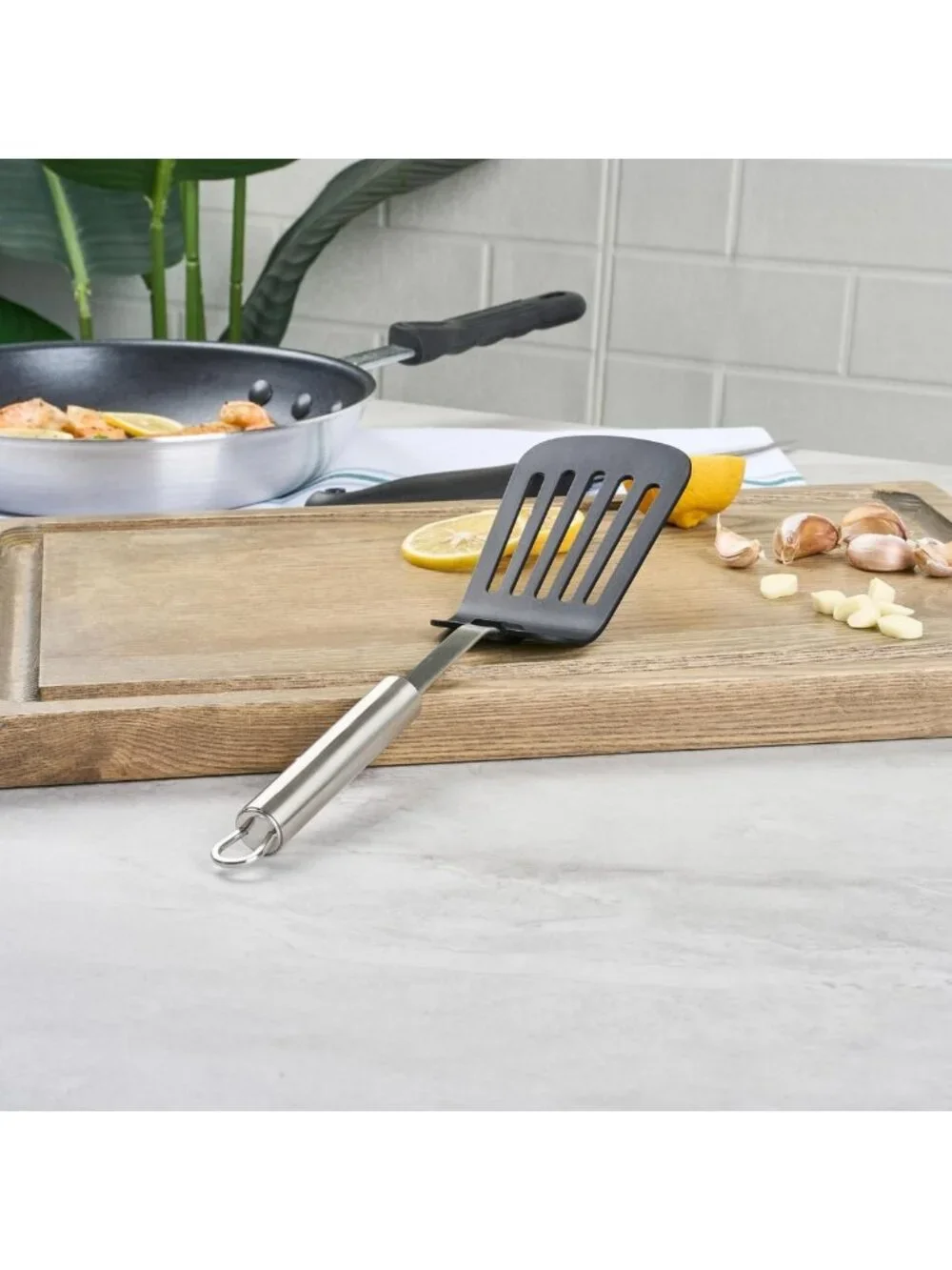 Large Heat-Resistant Slotted Turner Spatula Set - Non-Stick, Dishwasher Safe, 6